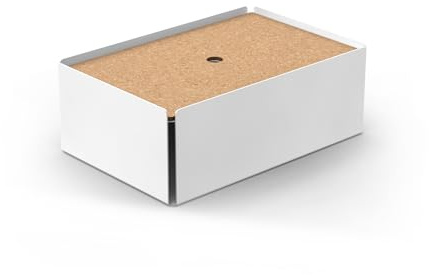 Konstantin Slawinski Charge-Box Design Ladestation, weiß - Kork | Kabelmanagement-System mit Filzauflage, Wandmontierbar, hochwertiger pulverbeschichteter Stahl, Made in Germany