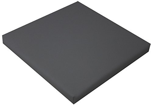 IDEALES hochwertiges Sitzkissen Stuhlkissen Bankkissen für Haus und Garten aus Kunstleder 40 x 40 cm (grau)