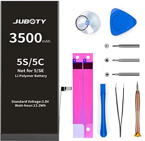 JUBOTY 3500mAh Battery for iPhone 5S 5C(Not Fit 5/SE), 2025 New Upgraded High Capacity Li ion Battery Replacement for iPhone 5S 5C with Professional Repair Tools