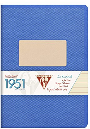 Clairefontaine 195136C - Notizheft 1951 Back to Basics, DIN A5 14,8x21cm, 48 Blatt 90g, liniert, farbig sortiert, 1 Stück