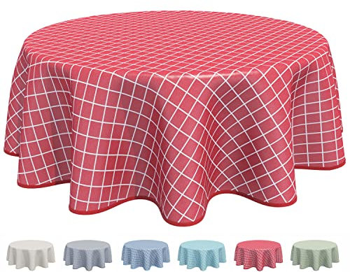 Home Direct Wachstuch Tischdecke Abwaschbar Rund 160cm Rot