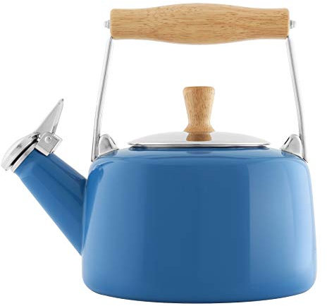 Chantal Sven Smalto su Acciaio fischio Teakettle, Carbonio, Cala Blu