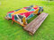 ABAKUHAUS Retro Outdoor-Tischdecke, Funk Kunst Grungy Zusammenfassung, dekorative waschbare Picknick-Tischdecke, 145 x 210 cm, Mehrfarbig