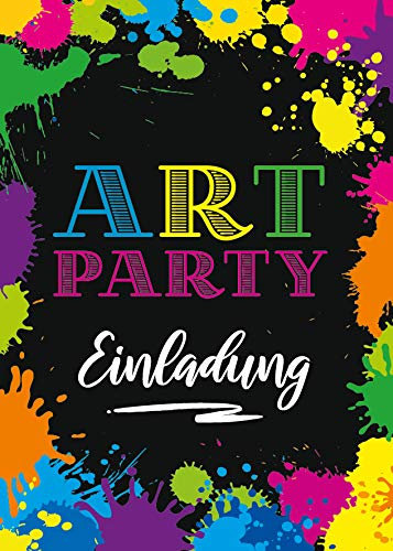 12 Einladungskarten zum Kindergeburtstag Art-Party Basteln-Party Mädchen Junge Einladungen Geburtstag