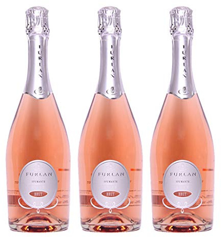 Furlan Rosé Italian Sparkling Wine Brut (3 bottles x 75 cl) 12% ABV 12g sugar per litre dry to your taste