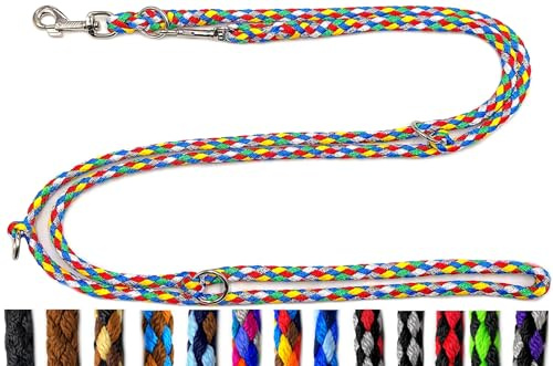 Hundeleine Doppelleine Übungsleine Führleine für mittlere Hunde bis 45 Kg über 39 Farben sehr stabil (2,80 m, Sailing)