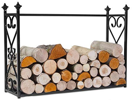 Kaminholzregal Aldi Breite 90cm Holzregal für Kaminholz Kaminholzablage aus Stahl Kaminholzständer CookKing