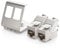 deleyCON 1x CAT6a Keystone Jack Module Avec 1x 2-Port Adaptateur Pour Profilé Chapeau Comme Set Métal STP Blindage RJ45 Femelle 10 Gbit/s Réseau Montage Snap-In Pour Profilés Chapeau 35mm