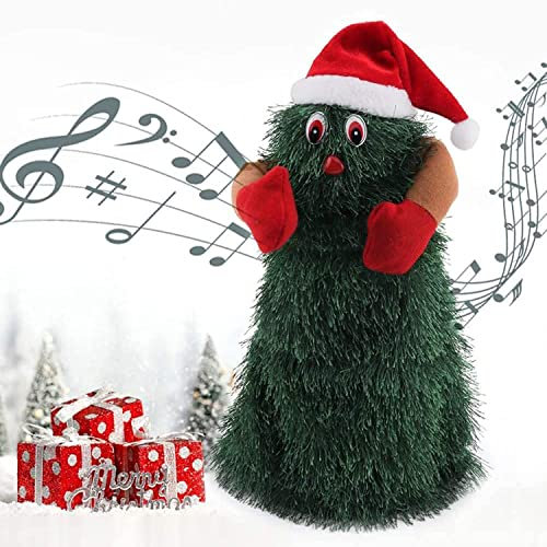 XIAOYIYI Albero di Natale Che Canta e Balla, Babbo Natale Musicale ballando e cantando Babbo Natale Figura figurina a Pile, Natalizie Fatte a Mano Babbo Natale, novità Ornamenti Natalizi Decorazioni