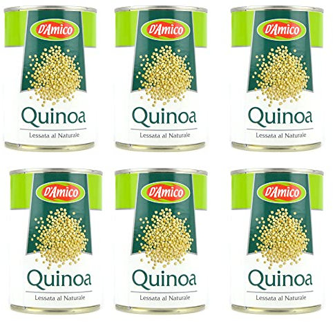 PZ 6 BARATTOLI DA GR 400 DI QUINOA LESSATA AL NATURALE IDEALE PER LA REALIZZAZIONE DI PIATTI FRESCHI, COME QUINOA CON VERDURE MISTE O INSALATE DI QUINOA