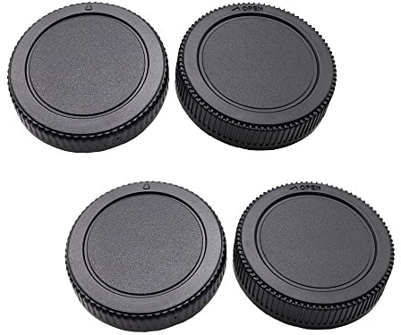 Objektivdeckel und Gehäusedeckel-Set, kompatibel mit Olympus Micro 4/3 DSLR-Kamera + Micro 4/3 Mount Objektiv-Kit EM10II EM5II OM1 EM1 Kamera (2 Stück)
