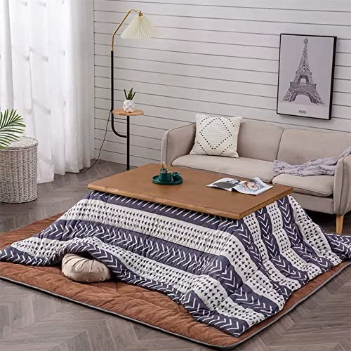 MNSSRN Japanischer Stil Warmer Tisch für Ofen Tisch, beheizter Tatami Laptop Bett Tablett Tisch, Bettdecke für Ofen Tisch, Tatami beheizter Tisch,C