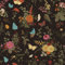 VEELIKE Papier Peint Fleur Papillon Noir Vintage Papier Adhesif pour Meuble Papier Peint Feuilles Tropicales Rouleau Adhesif Decoratif Chambre Papier Peint Adhesif Mural Salon Cuisine 44,5cm x 300cm