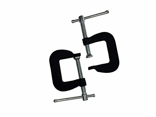 Proops Pair of Forged Steel C-Clamps, 1 or 25mm Max. Opening, Workholding, Hobby. (H4415) Free UK Postage