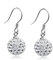 Bellitia Jewelry CZ Diamant Shamballa Ohrhänger Sterling Silber Weißer Kristall Pave Runde Disco Ball Glitzer Kristall Kugel Disco Damen Mädchen Ohrringe Für Frauen 6MM 8MM 10MM