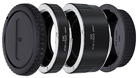 JJC Tubo di prolunga macro con messa a fuoco automatica (AF) con esposizione TTL per fotografia di immagini ravvicinate, per fotocamere DSLR e SLR Canon EF/EF-S e obiettivi con attacco EF/EF-S (set da