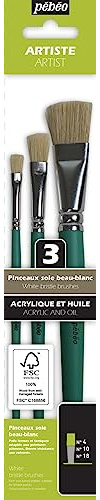 Pinceau Pebeo - 3 brosses Soie Beau Blanc