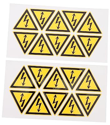 Mobestech 20stücke Warnaufkleber Für Stromkästen Aus Pp-material Wasser Und Ölabweisend Mit Schutzfolie Für Elektroverteilerkästen Safetyhinweise Und Warnschilder