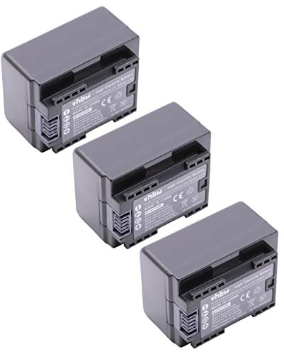 vhbw 3X Akku kompatibel mit Canon Vixia HF R62, HF R32, HF R300 Videokamera Camcorder (1600 mAh, 3,6 V, Li-Ion) + Infochip