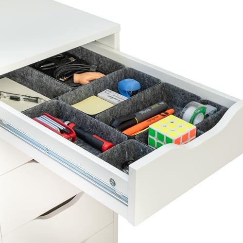 Rajas Waren-Schubladen-Organizer, kompatibel mit IKEA Alex, 10-teiliges modulares Filztablett-Organizer-Set, perfekte Passform (dunkel)