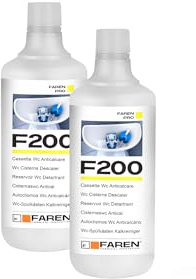 FAREN - Disincrostante Anticalcare F200, Elimina Incrostazioni di Calcare dalle cassette di scarico, Sicuro su Plastiche e Gomme, Efficiente ed Economico, 1L (2)