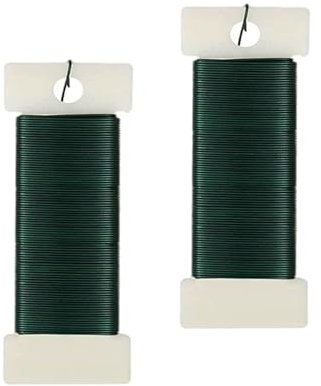 2 Rolls Green Florist Wire for Wreath Making, 22 Gauge Christmas Wire Roll for Craft, Flower Arranging, Floristry, DIY Projects