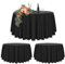 2er-Set Schwarze Runde Tischdecke 178cm Durchmesser, Runde Tischdecke für Ø75-105cm Tische, Polyester Wasserdicht Waschbar runde Tischdecke für Hochzeit Party Buffet Camping Restaurant (70 Zoll)