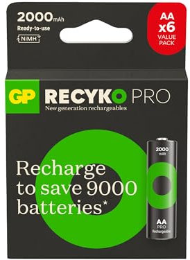 GP Batteries ReCyko Pro AA Batterie Ni-Mh 1.2 Volt, 6er Karte