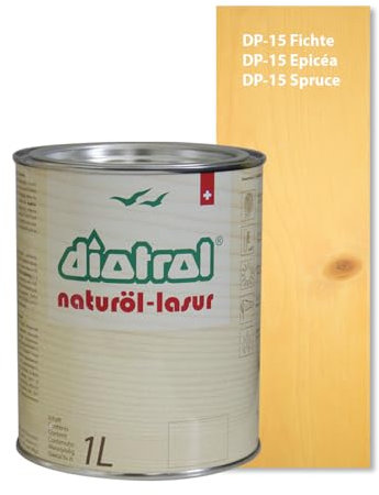 Diotrol Naturöl Lasur 1 Liter Profi Holzlasur Außen wetterfest | Natürliche & umweltfreundliche Lasur für Holz | Premium Holzschutzlasur Fichte