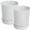 PECZEKO Lot de 2 pots de fleurs mats en plastique - Pot décoratif pour grandes et petites plantes - Diamètre : 30 cm - Blanc
