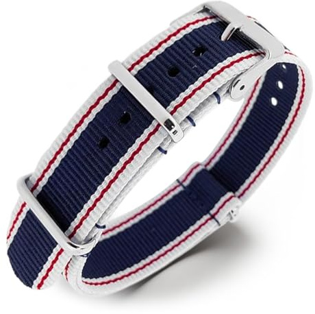 Natos.com - NATO Uhrenarmband, Militär Nylon Strap, Uhrenarmbänder Herren und Damen, Edelstahlschnalle, 18mm 20mm 22mm