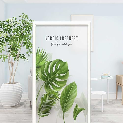 XQKXHZ Vinilo Cristal Privacidad Vinilo Opaco para Ventanas con Patrón de Planta Verde Window Film Ventana Adhesivo Electrostaticos Pelicula Aislante Termico para Casa en Oficina,F1,45x60cm