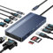 2 * 4K60 HDMI, 1080p VGA, Ethernet, 3 USBC 10Gbps, 100W PD, SD/TF 3.0, Audioanschluss für MacBook, Dell, Lenovo, SurfaceDE