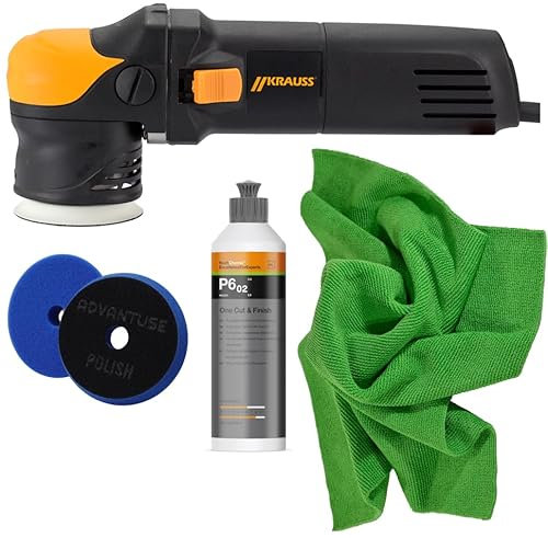 ADVANTUSE Krauss Tools S75 Mini Polisher Set (S 75 + P6.02 250ml + 2 Pads 75mm + Tuch)