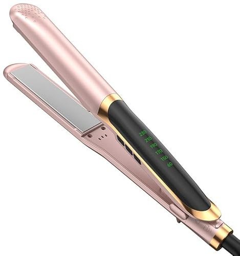 Planchas del Pelo Curl & Straight 2 en 1 para mujeres, 60 ° C-230 ° C Ajuste de la temperatura de 6 velocidades del cabello Rectificador 10s Calentamiento rápido Plancha plana