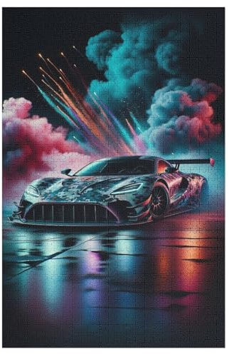 AAPZY Puzzles Für Erwachsene 1000 Teiliges Sportwagen Holzbrettpuzzle Denksportaufgabe 78x53cm