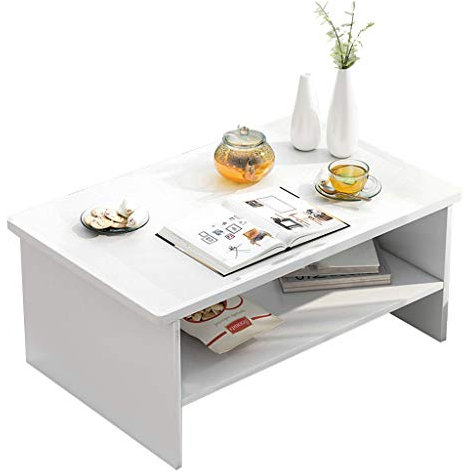 Snowflyk Günstiger Niedriger Tisch Einfacher Niedriger Tisch Mitteltisch Innen Couchtisch MDF Geschirr Bett & Sofa Allein Wohnen /60C (80cm*40cm*31.5cm)