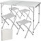 Klapptisch Set mit 4 Stühlen Campingtisch 120 x 60,5 cm Groß - Falttisch Höhenverstellbar Klappbar leicht transportabel - 4 Personen Tisch Mehrzwecktisch für Outdoor, Campen oder Festival