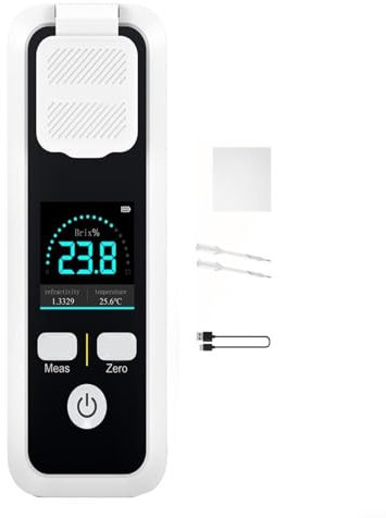 HOHOVYVY Digitales Refraktometer Für Brix Zuckergehalt Messgerät Wiederaufladbar JBM-10 0-32% Messbereich(JBM-20)