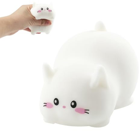 Weiße Katze Anti Stress Spielzeug– Lustiges Anti-Stress Spielzeug für Kinder und Erwachsene, Squeeze Toy, Stressball, Entspannungsartikel für Stressabbau und Beruhigung