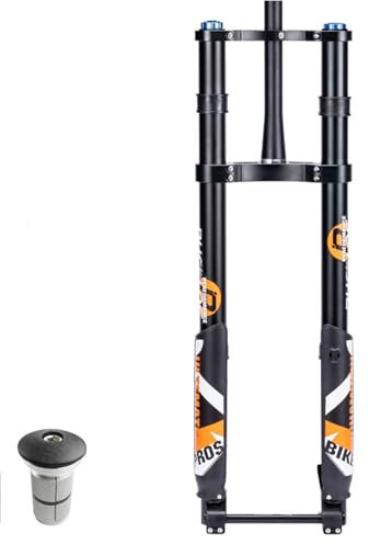 20/26 Inch Black Aluminum Alloy Double Shoulder Snow Inverted Fork Mountain Bike Front Fork Shock Absorber Barrel Shaft 15 * 150mm Suitable for a Variety of Models A,26