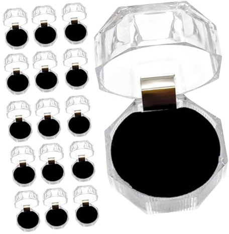 Holibanna 20stücke Durchsichtige Kunststoff Ringboxen Stapelbare Schmuck-aufbewahrungsbox Kratzfester Organizer Für Verlobungs Hochzeitsringe Langlebig Und Praktisch