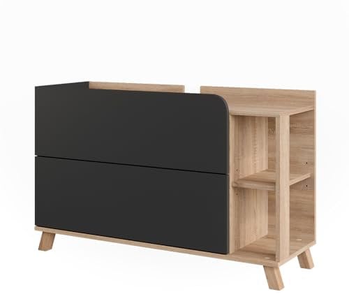 Vicco Mueble bajo Lavabo Karen, Sonoma/Antracita, 100 x 65 cm con 2 cajones
