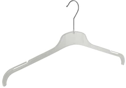 Kleiderbügel, Hemdenbügel, Blusenbügel, 40er Set, Kunststoff, Transparent, Rockkerben, Bluse, Shirt, Hemd, Jacke, Rock, 360° Drehbarer Haken, 47 cm (F01/47_02/40)