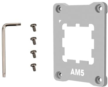 Newyuan Soporte para CPU AM5, marco de contacto antiflexión AM5 con 4 tornillos y 1 destornillador, marco de fijación correctivo antiflexión (plateado)