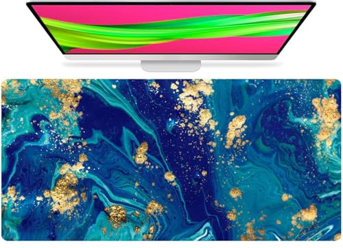 Large Mouse Pad Desk Mat Keyboard Pad Desktop Home Office School Essentials Decor Big Extended Laptop Protector Computer Accessories Pretty Mouse Pad Women Girls Marble XL