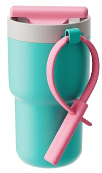 Chako Lab Botella de acero inoxidable aislada, vaso giratorio sin BPA, 17 onzas con revestimiento cerámico, color menta
