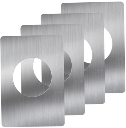 DOITOOL 4 Pièces Plaques De Renfort De Porte En Acier Inoxydable Couvre-Traces Et Renforce Serrure Porte D’Entrée Protection Durable Pour Bouton Et Pêne Dormant