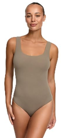 CFab Body Damen Rückenfrei Low Back String Baumwolle Ärmellos | Tiefer Rückenausschnitt glatter Stoff breite Träger und Druckknopfverschluss für offene Looks und bequemen Alltag