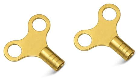 Radiator Key Bleed Key UK | Universal Metal Radiator Keys Pack of 2 | Professional Brass and Square Radiator Bleed Key Set for Plumbers and Home Use